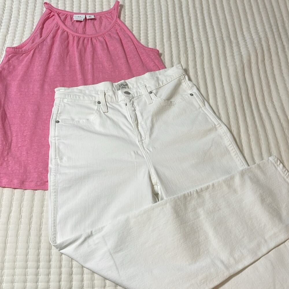 J. Crew White Denim Straight Leg Jeans 29" Inseam Size 29